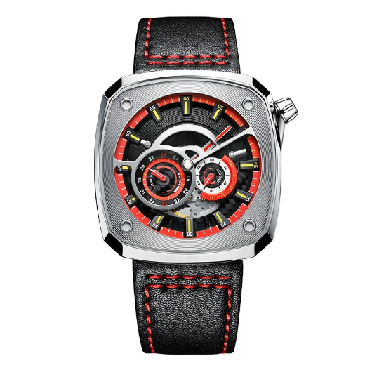 Fashion Waterproof Luxury Mechanical Automatic Wrist Watch in Wristwatch Leather